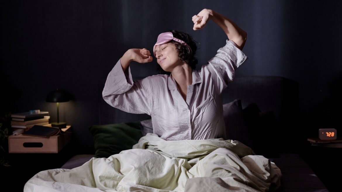 This woman doing How to Create a Ready in bed Routine